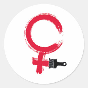 Sticker Rond Symbole des femmes cool