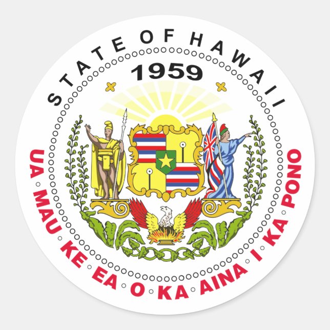Sticker Rond Symbole d'Hawaï (Devant)