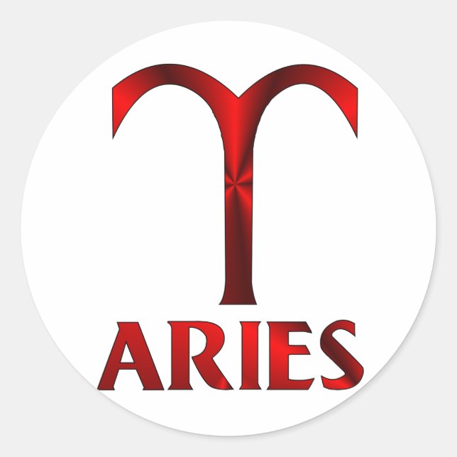 Sticker Rond Symbole d'horoscope de Red Aries (Devant)