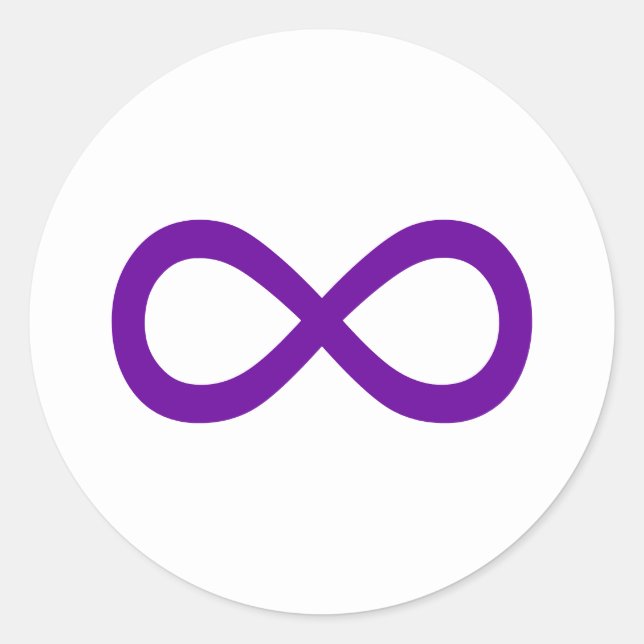 Sticker Rond Symbole d'infini violet (Devant)