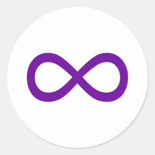 Sticker Rond Symbole d'infini violet