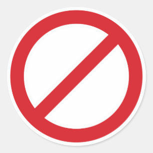 Sticker Rond Symbole d'interdiction/aucun symbole