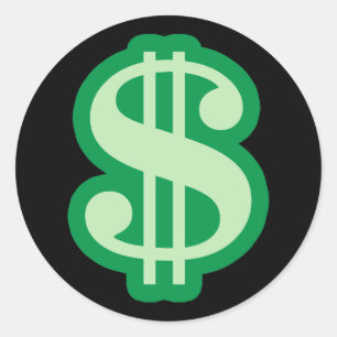 Sticker Rond Symbole dollar