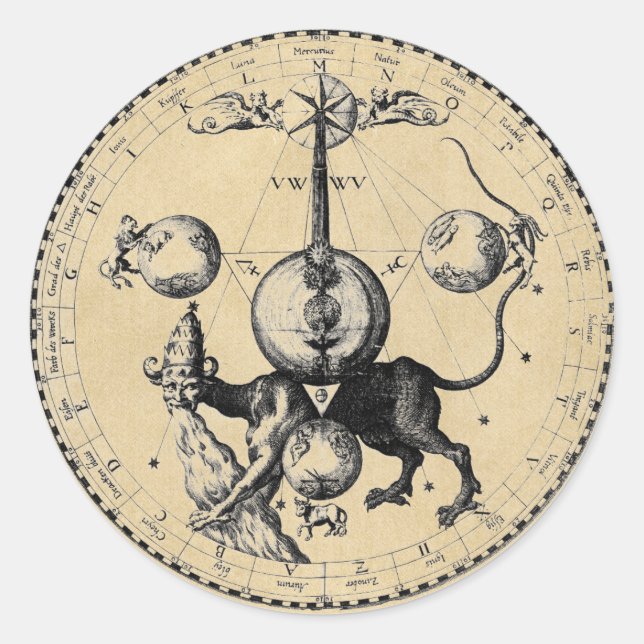 Sticker Rond SYMBOLE DRAWON DE Kabbalah (Devant)