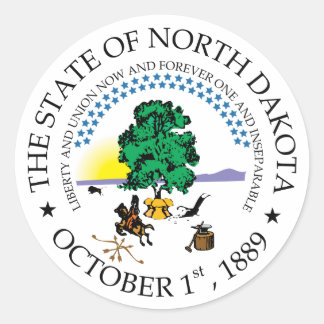 Sticker Rond Symbole du Dakota du Nord