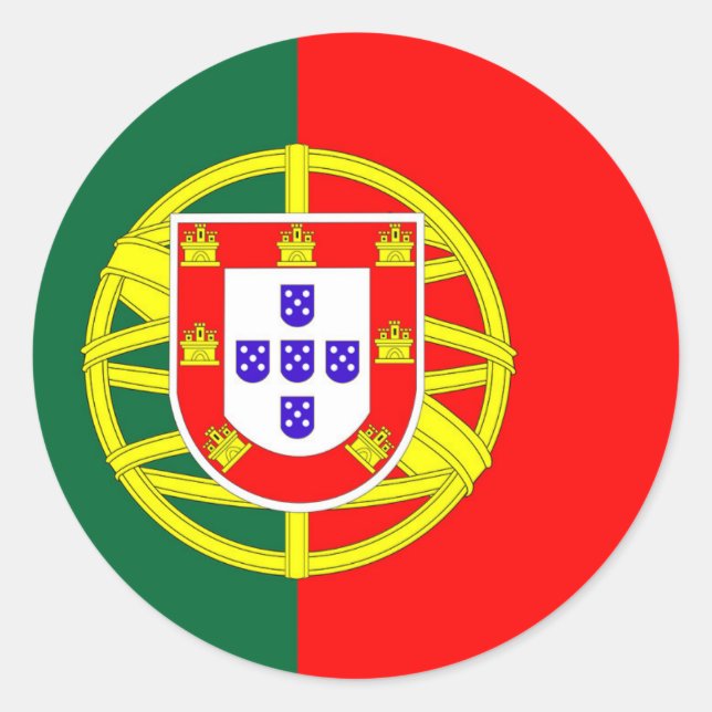 Sticker Rond symbole du drapeau du pays portugais (Devant)