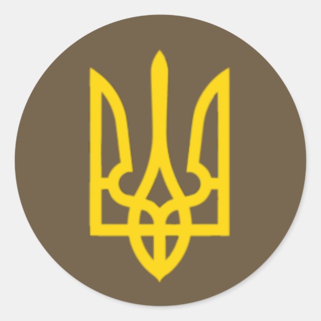 Sticker Rond Symbole du drapeau ukrainien Volodymyr Zelensky Uk (Devant)