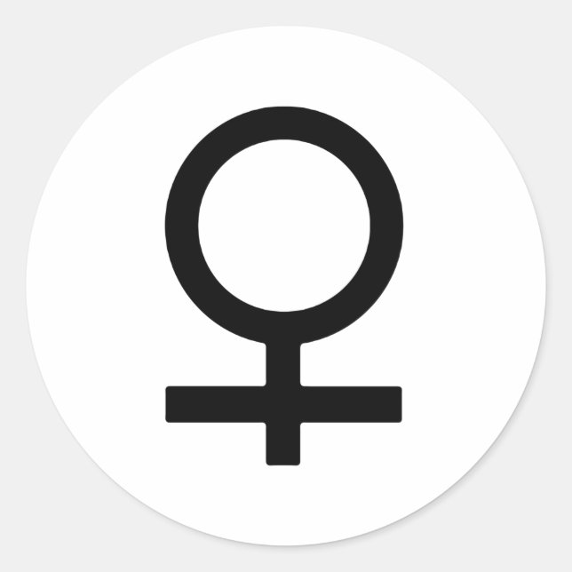 Sticker Rond Symbole du genre féminin (Devant)