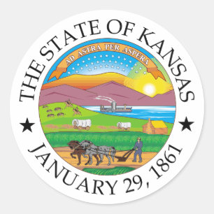 Sticker Rond Symbole du Kansas
