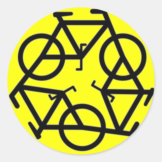 Sticker Rond Symbole du logo du vélo (Devant)