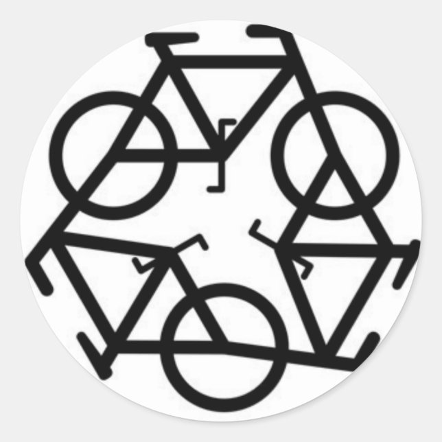 Sticker Rond Symbole du logo du vélo (Devant)