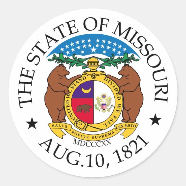 Sticker Rond Symbole du Missouri (Devant)