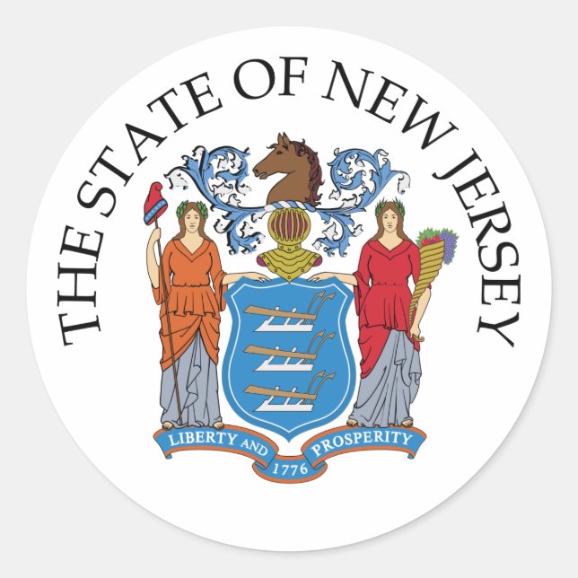 Sticker Rond Symbole du New Jersey (Devant)