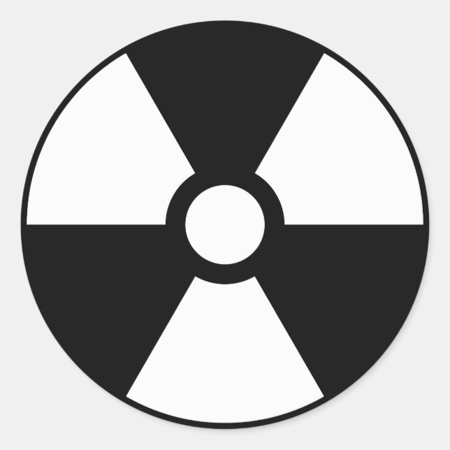 Sticker Rond Symbole du signe d'avertissement de rayon Trefoil (Devant)