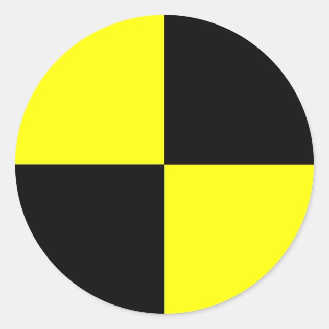 Sticker Rond symbole du symbole de l'essai de collision acciden (Devant)