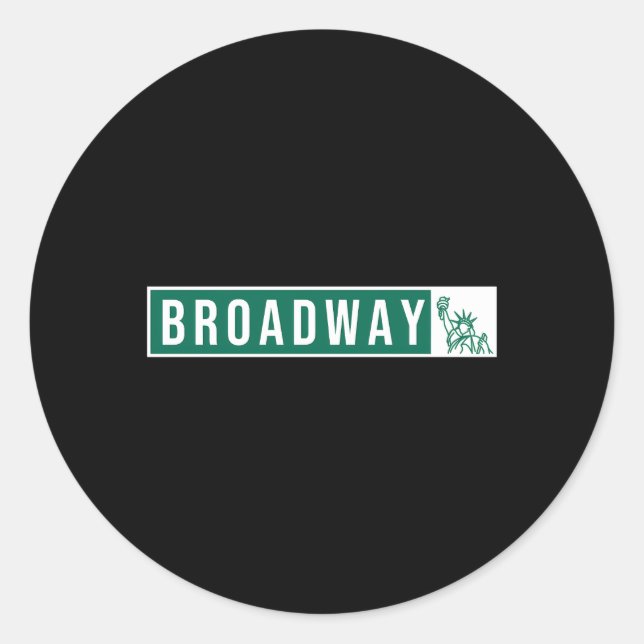 Sticker Rond Symbole du théâtre musical de Broadway Street (Devant)