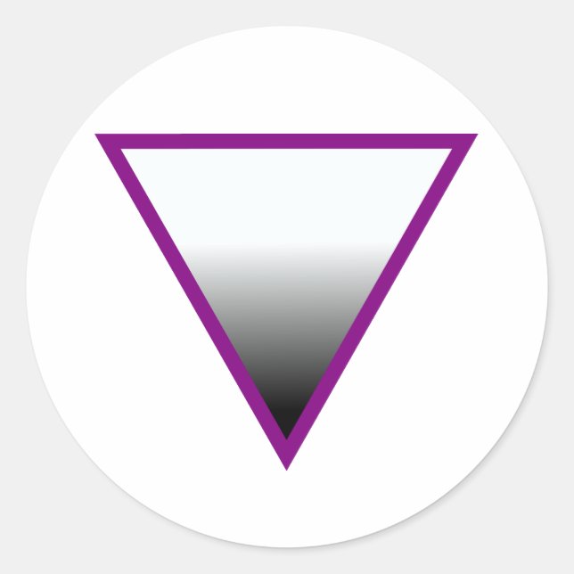 STICKER ROND SYMBOLE DU TRIANGLE ASEXUÉ (Devant)
