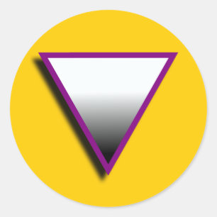STICKER ROND SYMBOLE DU TRIANGLE ASEXUÉ 3D