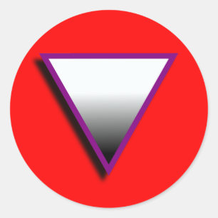 STICKER ROND SYMBOLE DU TRIANGLE ASEXUÉ 3D