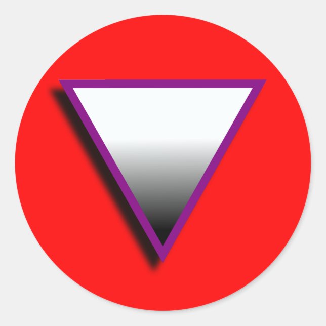 STICKER ROND SYMBOLE DU TRIANGLE ASEXUÉ 3D (Devant)