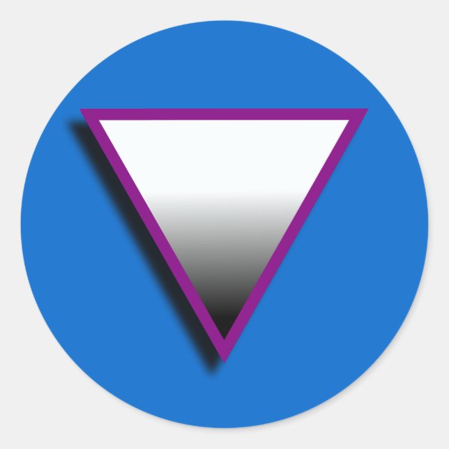 STICKER ROND SYMBOLE DU TRIANGLE ASEXUÉ 3D (Devant)