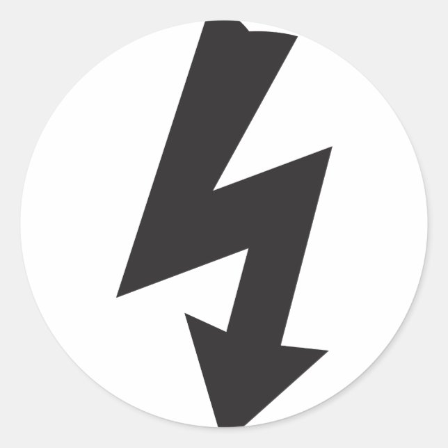 Sticker Rond Symbole électrique tonnerre Électricité (Devant)