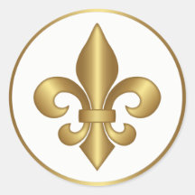Symbole élégant de fleur de lis française en or