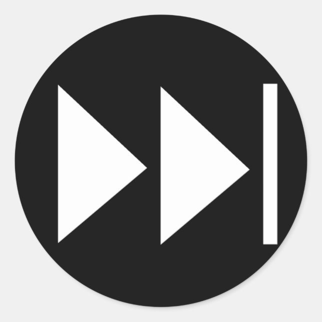 Sticker Rond Symbole en avant rapide de bouton (Devant)