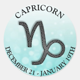 Sticker Rond Symbole et horoscope de Capricorne de signe de