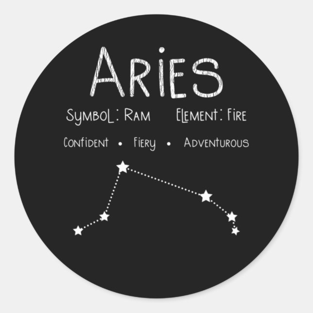 Sticker Rond SYMBOLE ÉTOILE D'Aries Horoscope Astrologie Cadeau (Devant)