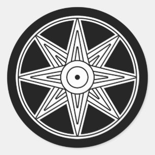 Sticker Rond Symbole étoile de l'Inanna
