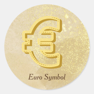 Sticker Rond Symbole Euro Jaune Infusé Reiki Money