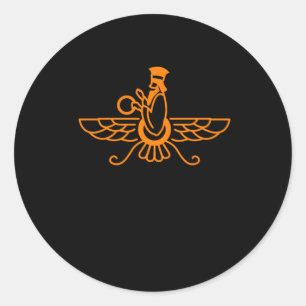 Sticker Rond Symbole Faravahar Zarathustra - T-shirt Iran