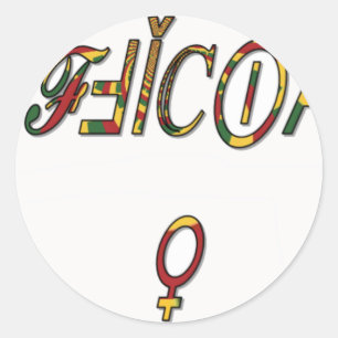 Sticker Rond Symbole féminin inversé "OFFICIAL" Imprimer