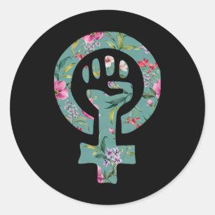 Sticker Rond Symbole féministe Un manifestant contre la résista