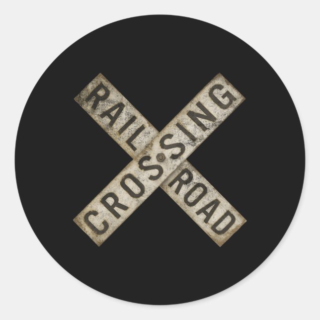 STICKER ROND SYMBOLE FERROVIAIRE DE TRAVERSEMENT (Devant)