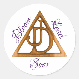 Sticker Rond Symbole Filles de Job JDI Bloom Plomb Soar OIJD