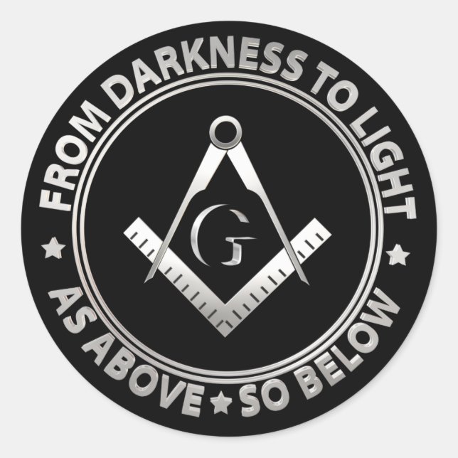 Sticker Rond Symbole franc-maçonnerie (Devant)