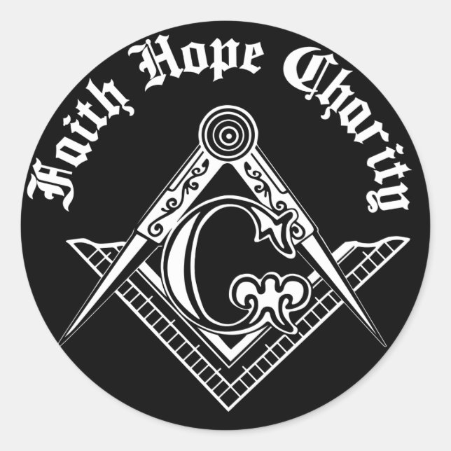 Sticker Rond Symbole franc-maçonnerie (Devant)