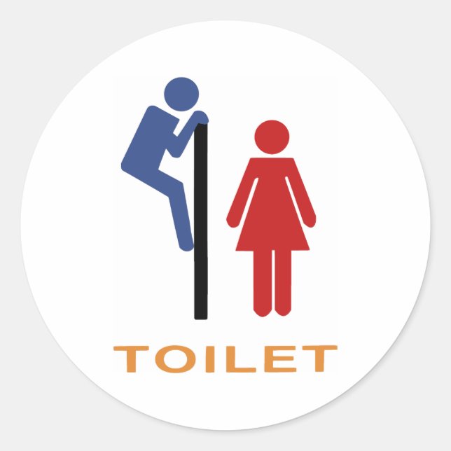 Sticker Rond Symbole Funny Toilet (Devant)
