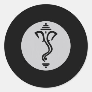 Sticker Rond Symbole Ganesha Méditation Spirituel Inde Yoga