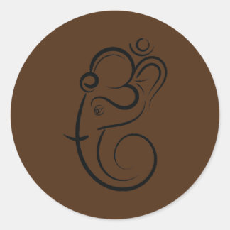 Sticker Rond Symbole Ganesha Méditation Spirituelle Inde