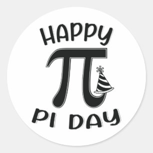 Sticker Rond Symbole Geek de la mathématiques de l'anniversaire