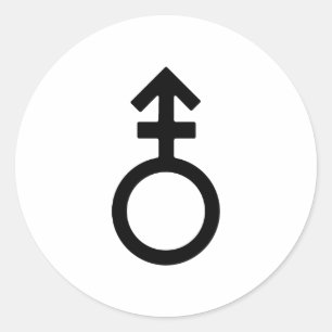 Sticker Rond Symbole genre Androgyne