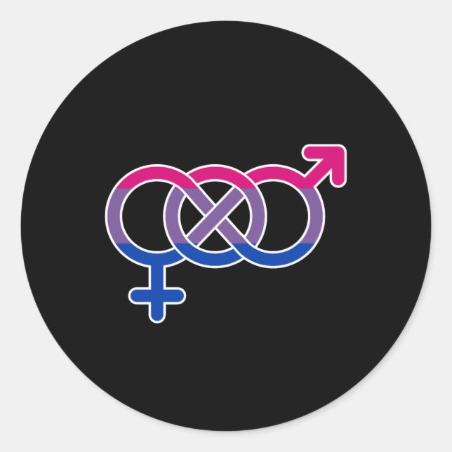 Sticker Rond Symbole genre de bisexualité (Devant)