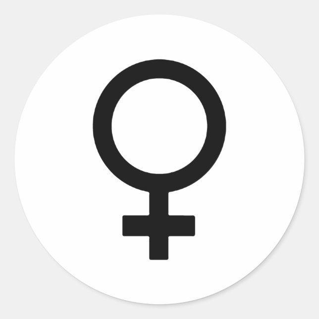 Sticker Rond Symbole genre féminin (Devant)