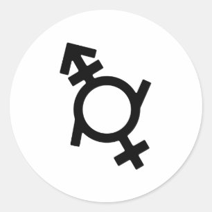 Sticker Rond Symbole genre féminin Androgyne