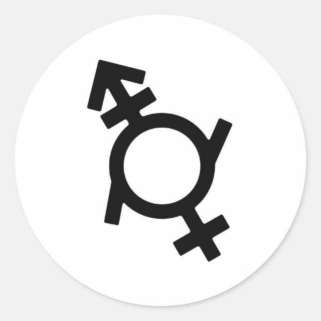Sticker Rond Symbole genre féminin Androgyne (Devant)