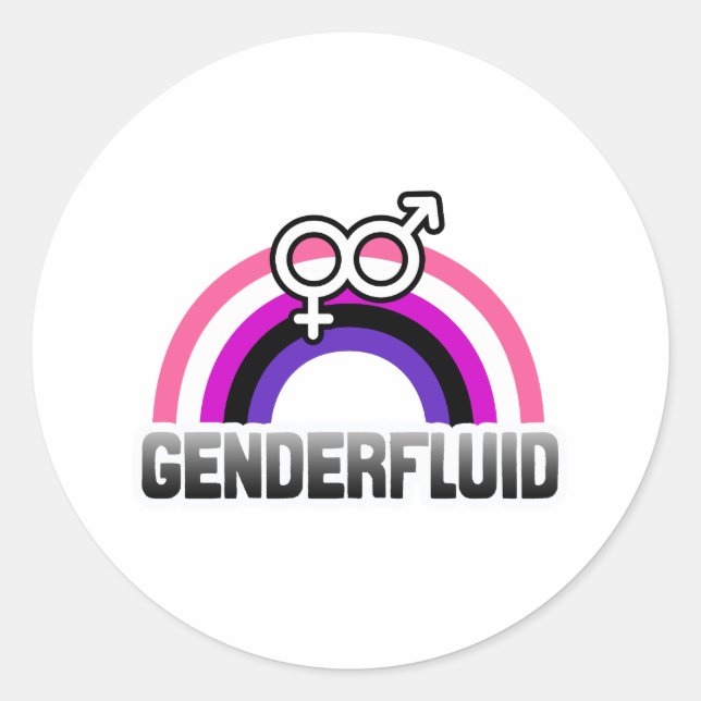 Sticker Rond Symbole genre fluide (Devant)