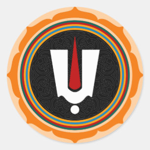Sticker Rond Symbole Hindu Tilak - Symbole Hindu Dieu Lotus